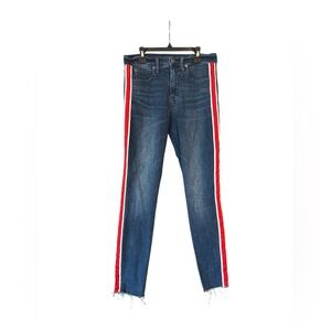 GAP Blue Skinny Retro Vibe Jeans with Red Stripe - Size 6